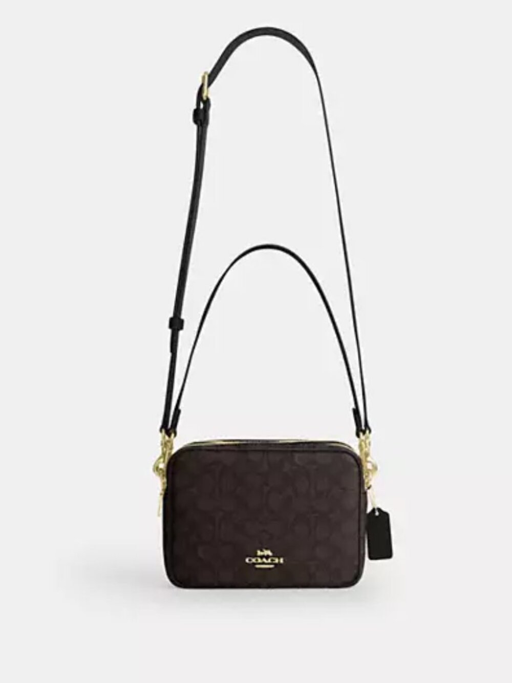 NWT Carey Crossbody Bag In Signature Canvas in Gold/Walnut/Black